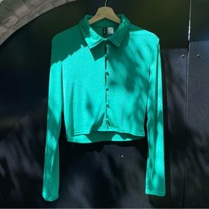 ❤️‍🔥 SOLD ❤️‍🔥 H&M Y2K jersey drape top cropped length